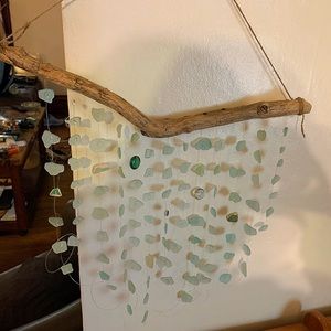 Beach glass wind chime